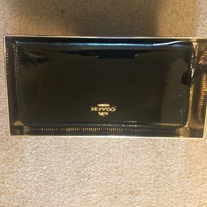 Black patent leather coach wallet